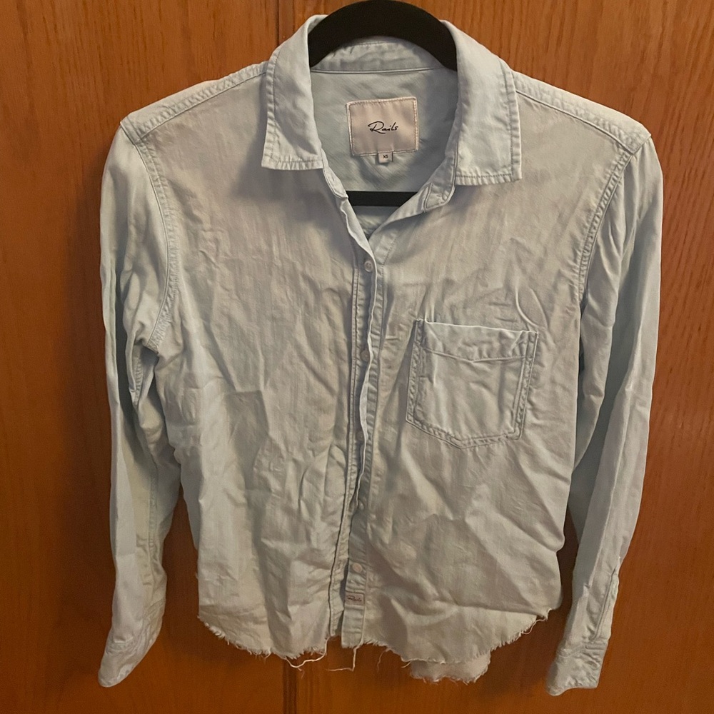 Rails freyed button down shirt
